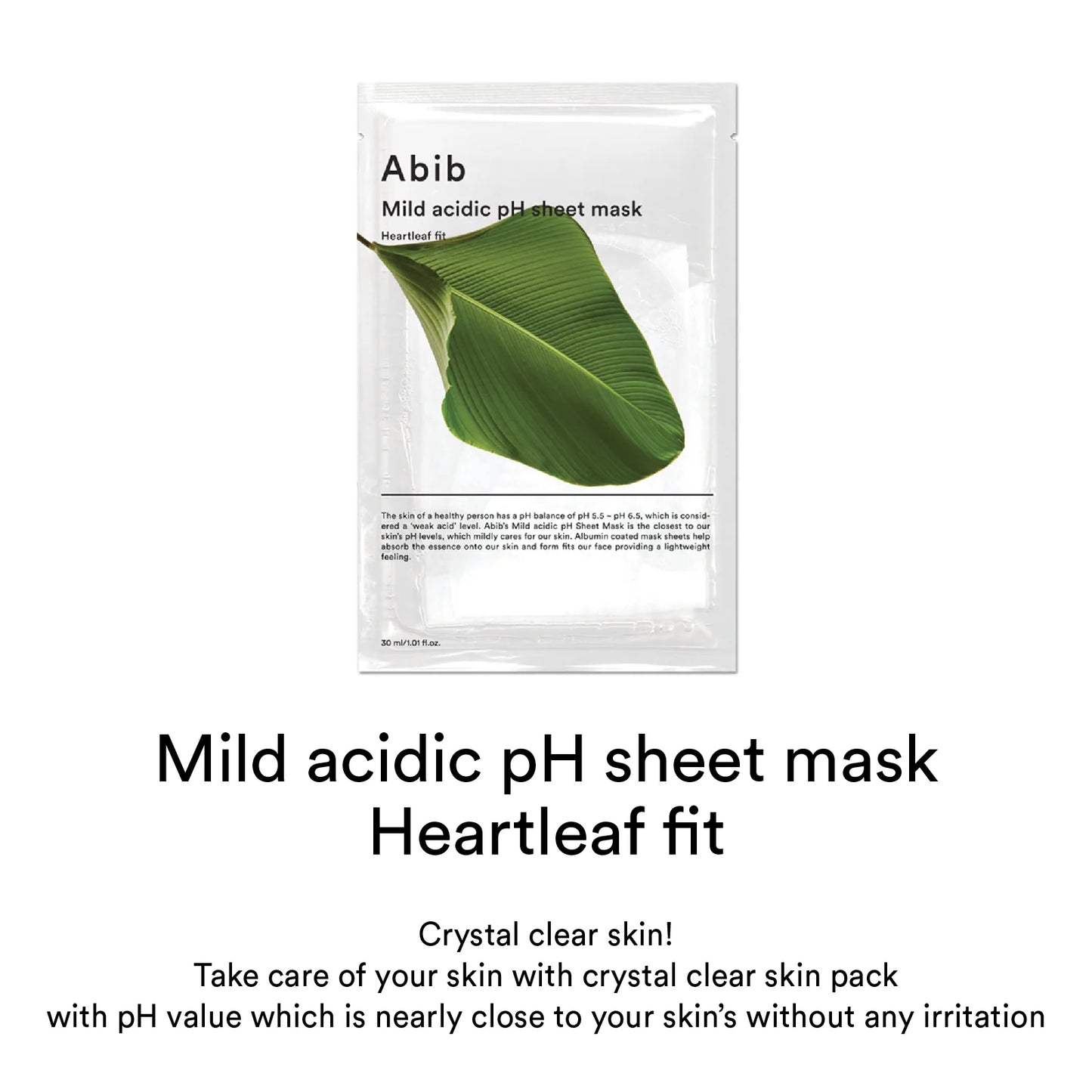 ABIB - Mild acidic pH sheet mask Heartleaf Fit [10pc]