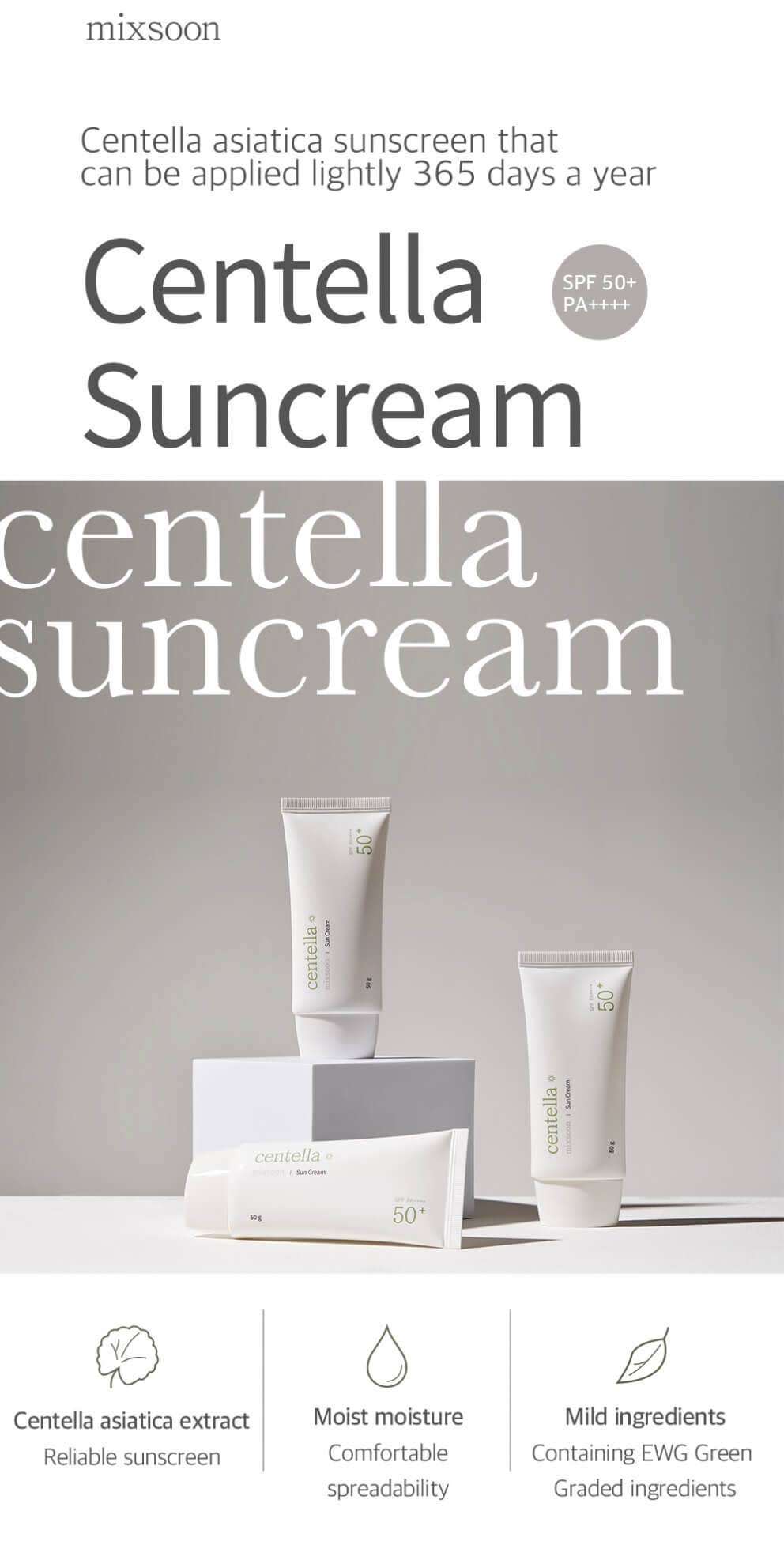 MIXSOON - Centella Sunscreen SPF50+ PA++++